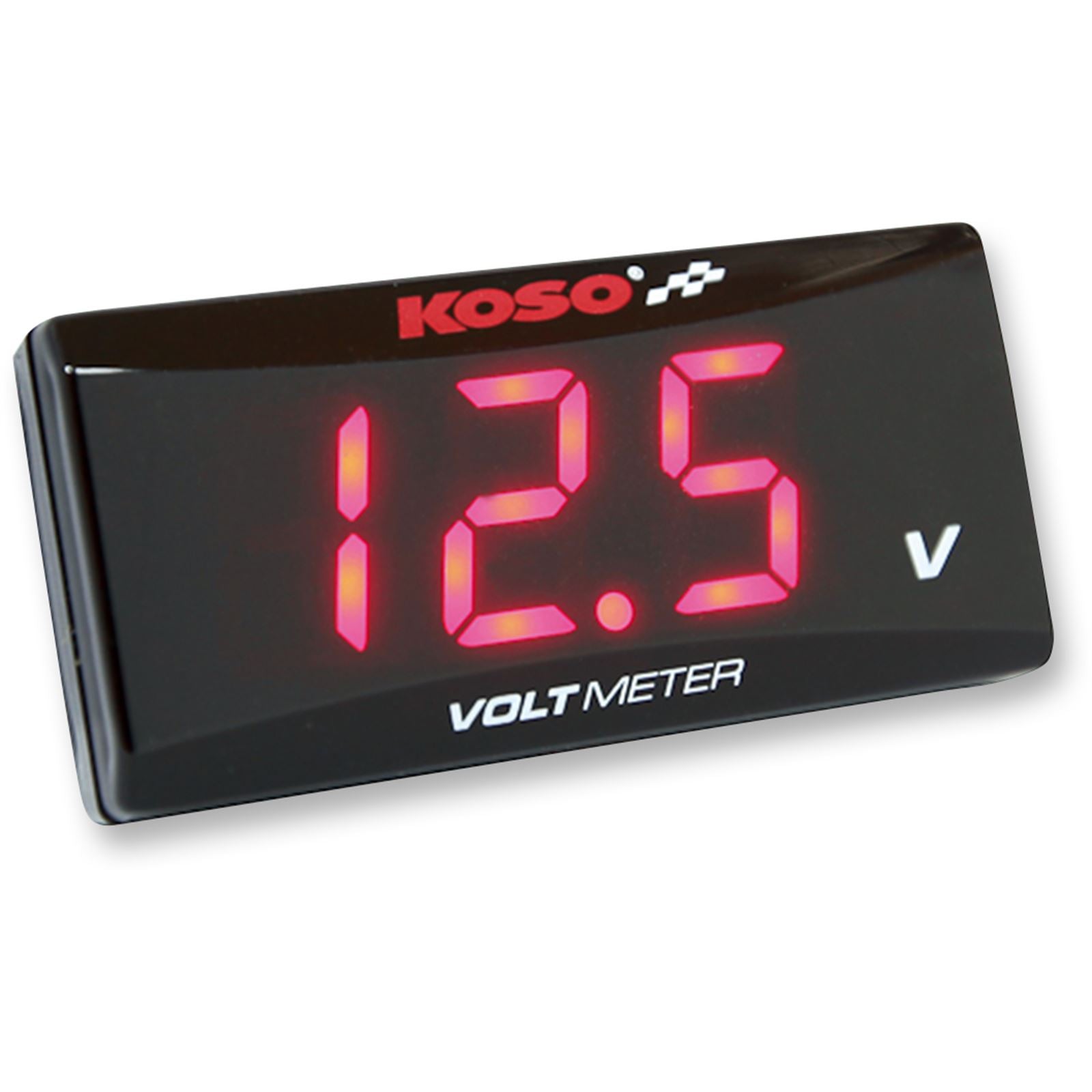 Koso Super Slim Volt Meter - Red Digits - 2.22" W x 1.06" H x 0.43" D BA024R00_410398