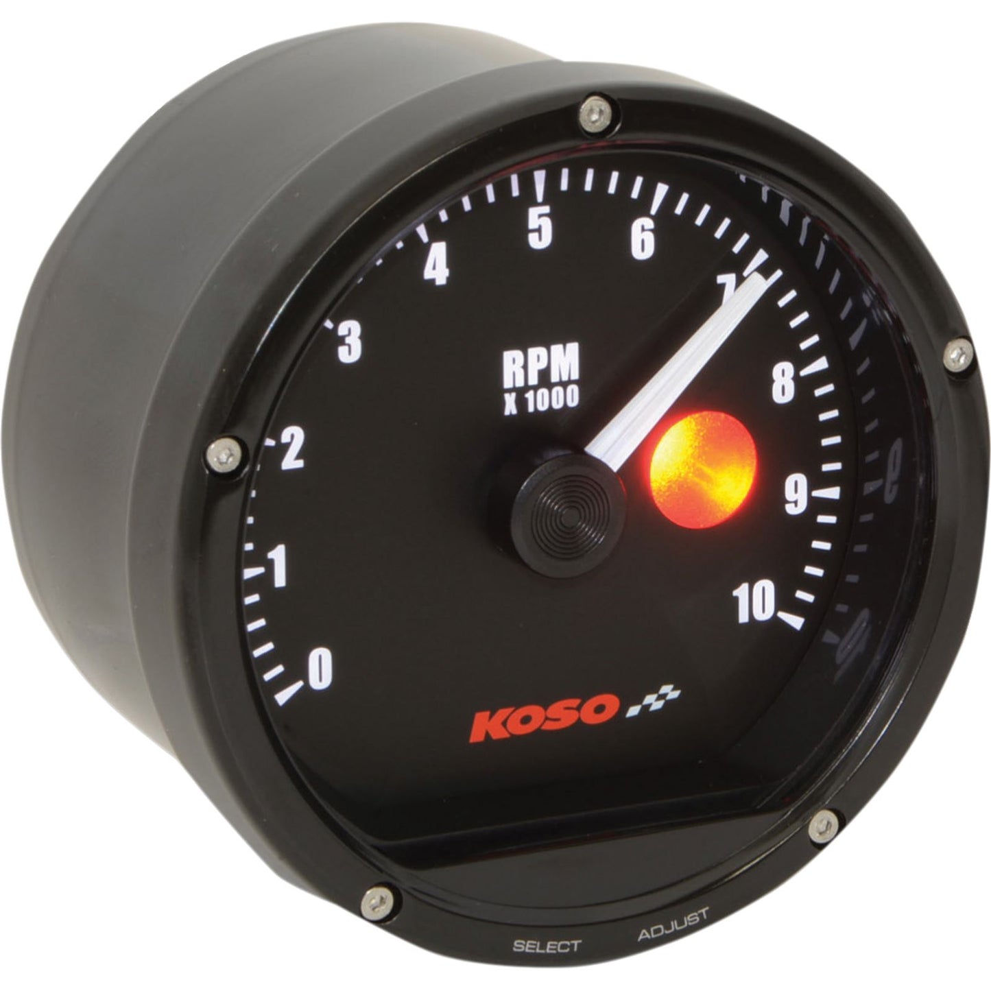 Koso TNT-01R Tachometer with Shift Light -10,000 RPM-Black Casing/Face-3.41" BA035130_410280