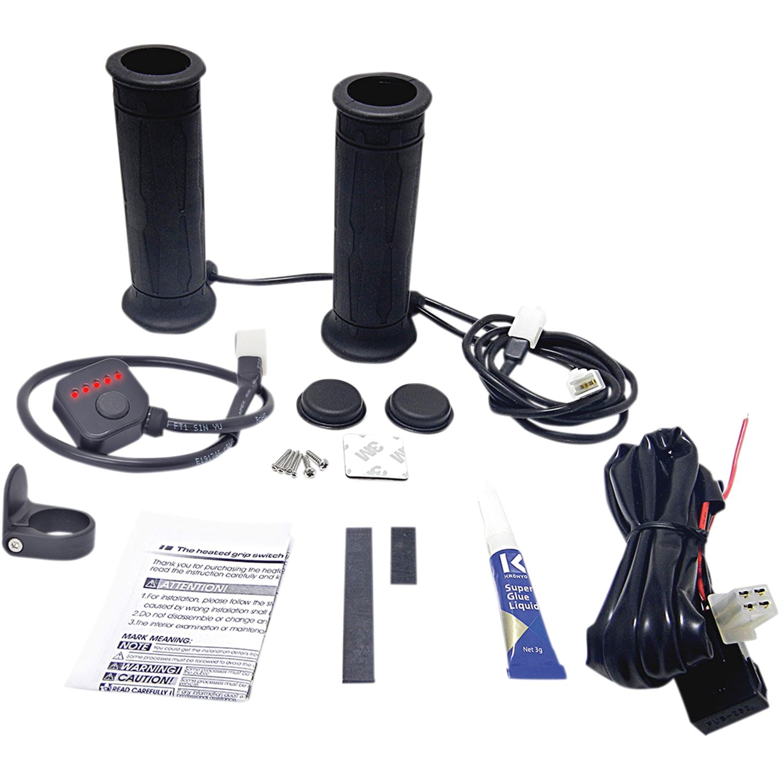 Koso 1" 5 Level Heated Twist Throttle Grips AM10706G_409980