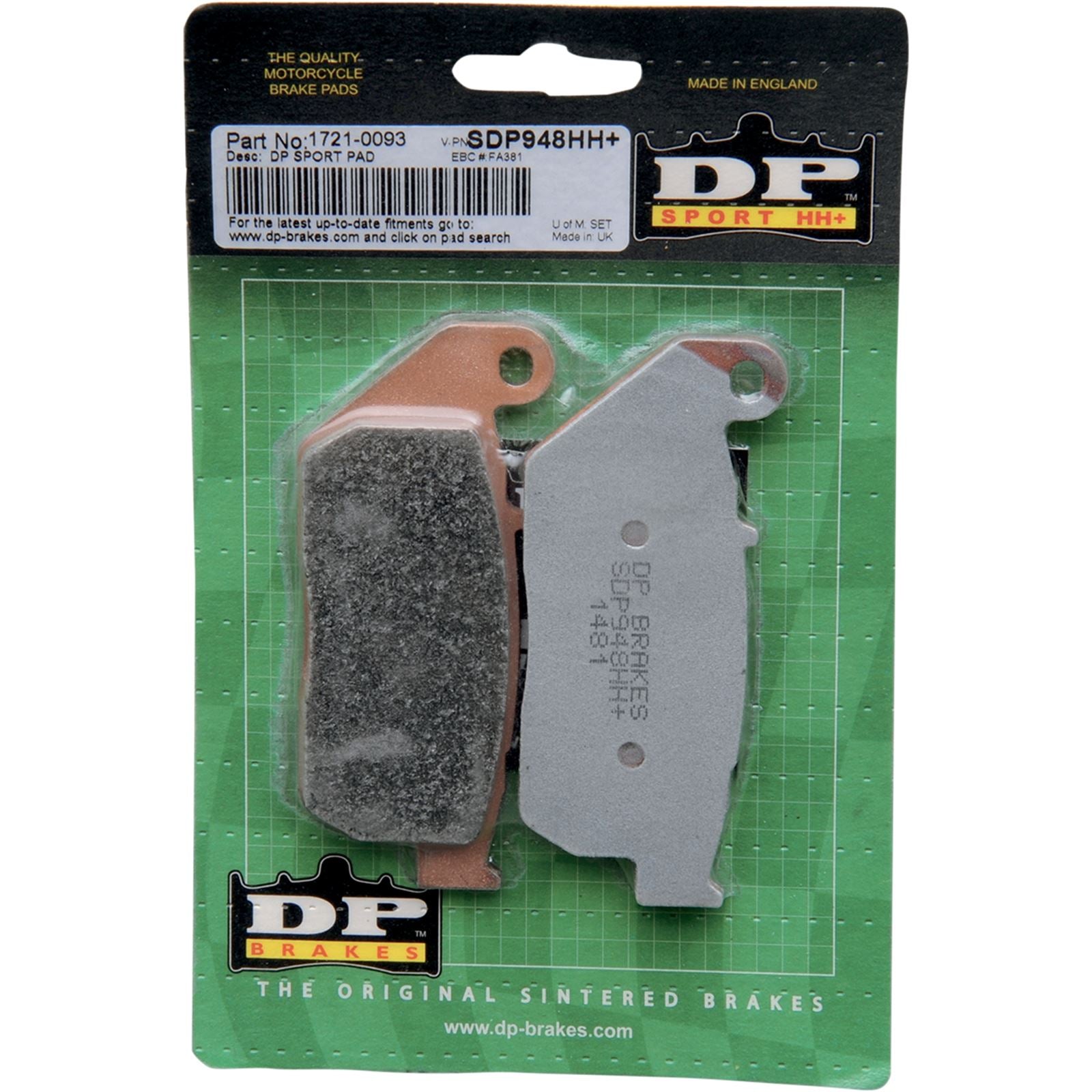 DP Brakes Sintered Metal Brake Pads - Sportster - SDP948HH [MPN: SDP948HH]_373364