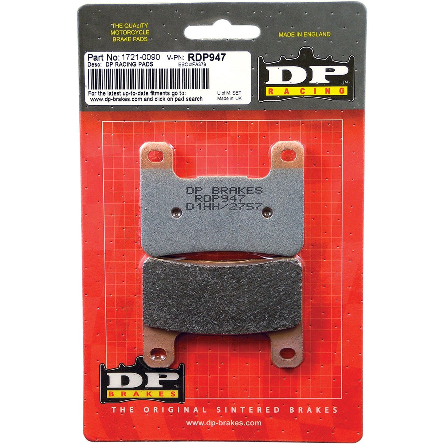 DP Brakes RDP Racing Brake Pads Fits Kawasaki/Suzuki [MPN: RDP947]_373361