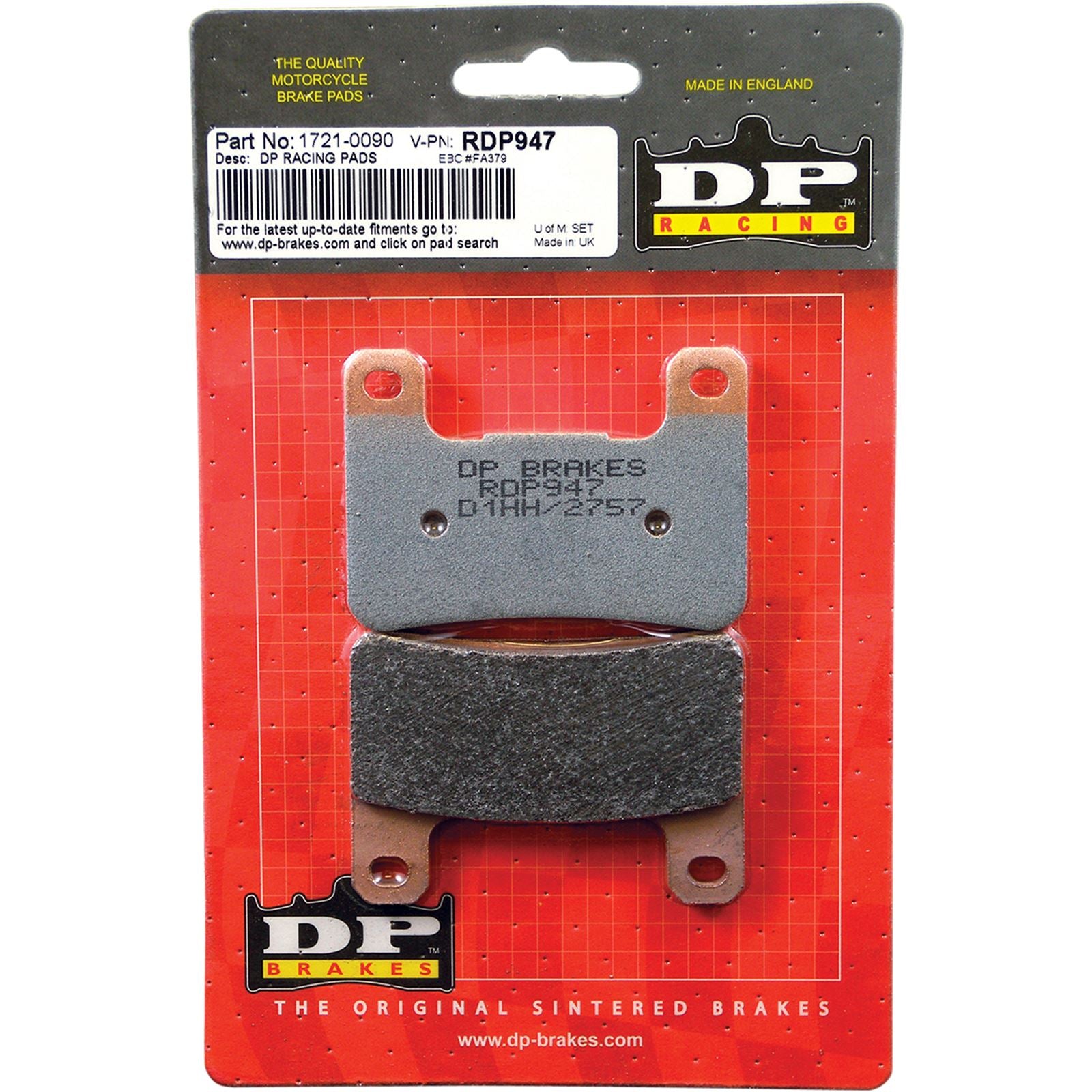 DP Brakes RDP Racing Brake Pads Fits Kawasaki/Suzuki [MPN: RDP947]_373361