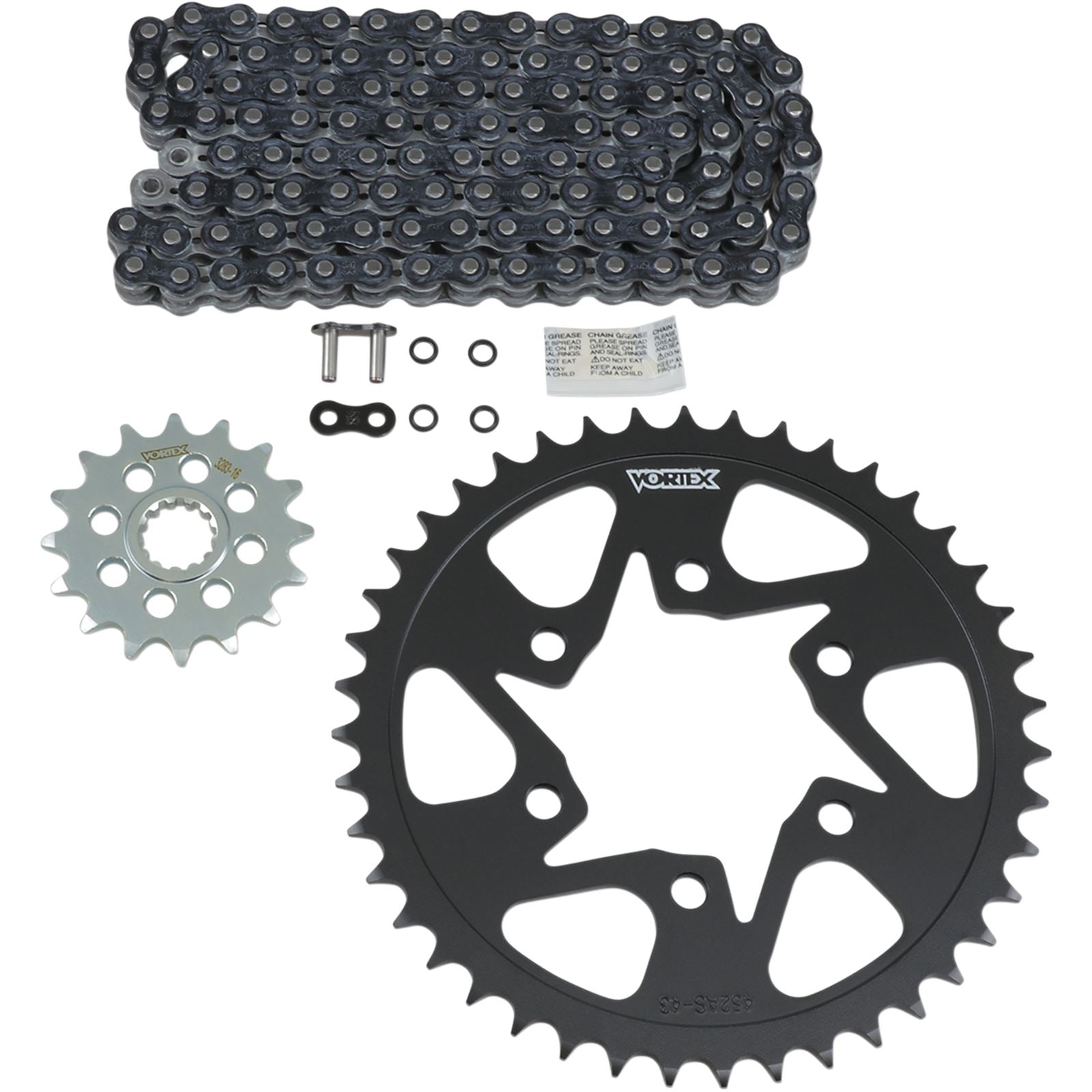 Vortex Chain Kit - Black Fits Kawasaki - ZX-6R '13-'18 [MPN: CK6387]_492614
