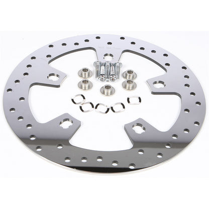 Harddrive Front Drilled Touring Brake Rotor Polished 144154_244666