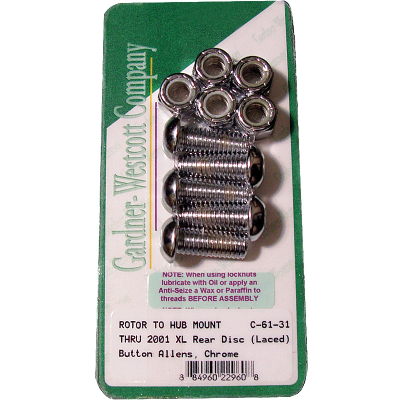 Gardnerwestcott Rear Brake Rotor Allen Bolts 92-Up Big Twin Laced Wheel C-61-31_244768