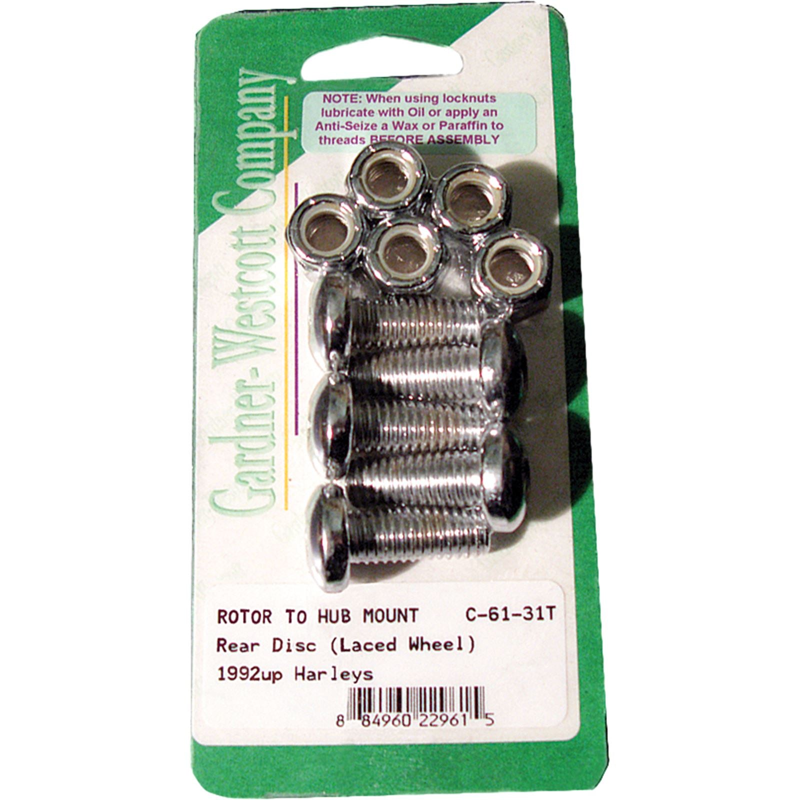 Gardnerwestcott Rear Brake Rotor Torx Buttonhead 92-Up Laced C-61-31T_244781