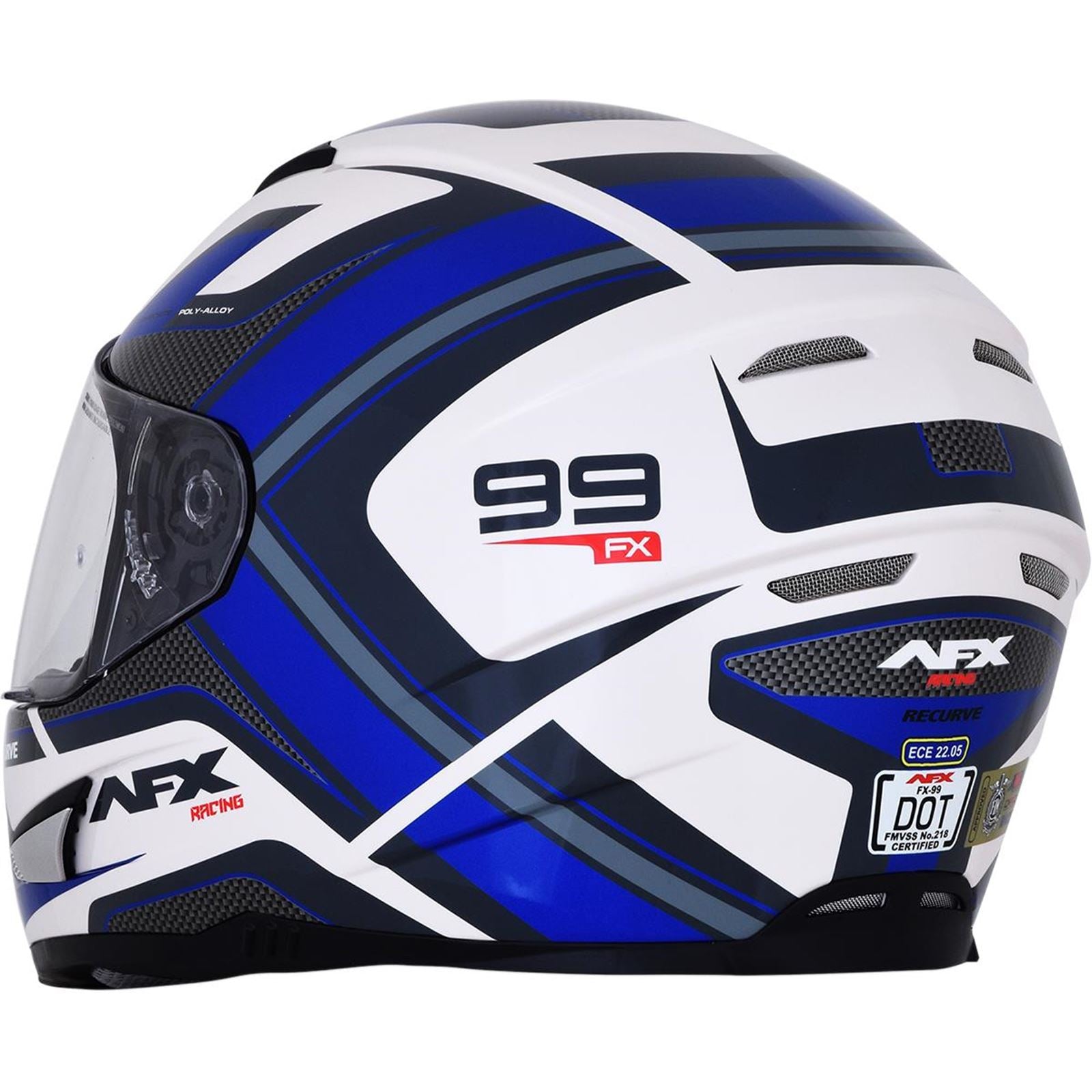 AFX FX-99 Helmet - Recurve - Pearl White/Blue - Small 0101-11121_247160