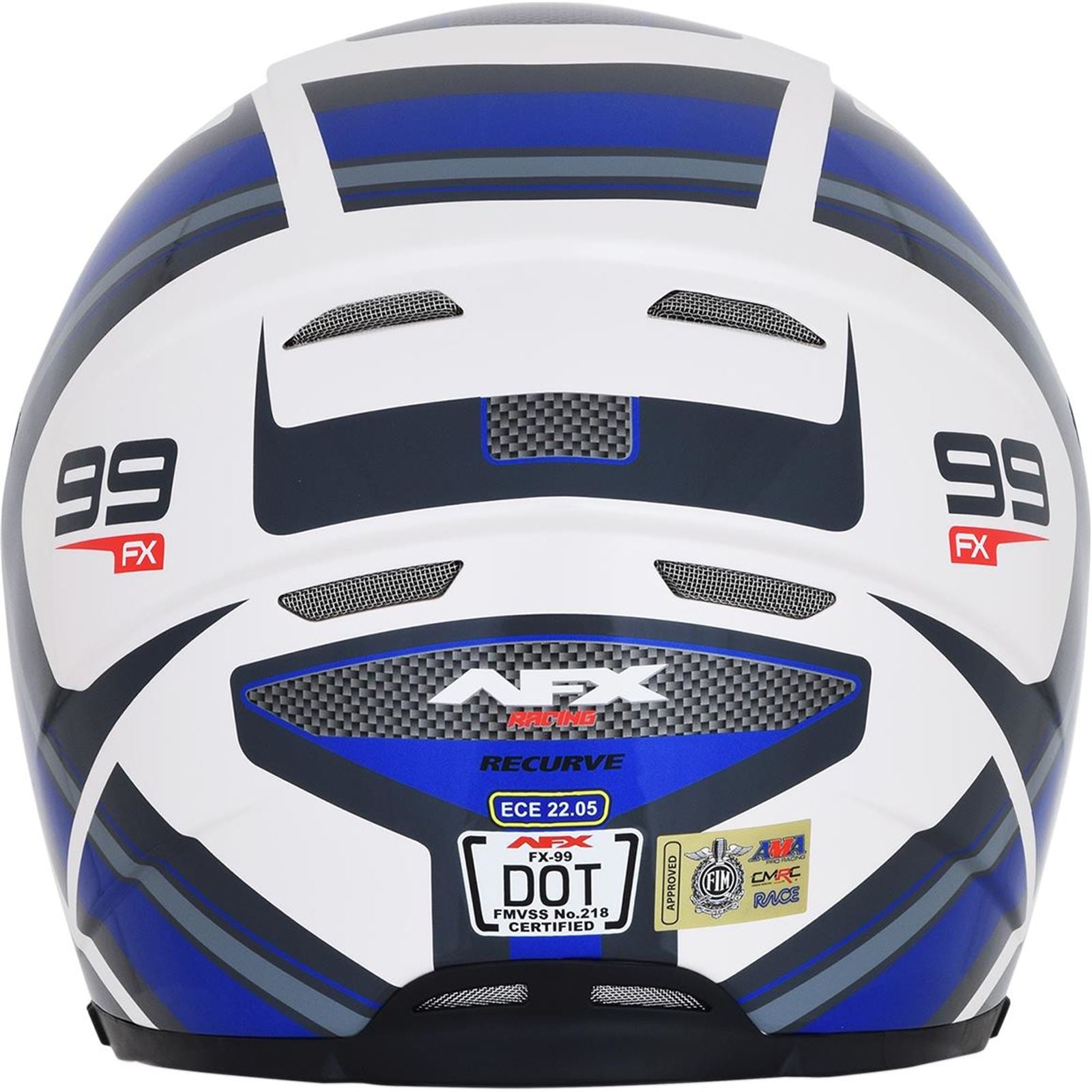 AFX FX-99 Helmet - Recurve - Pearl White/Blue - Small 0101-11121_247161