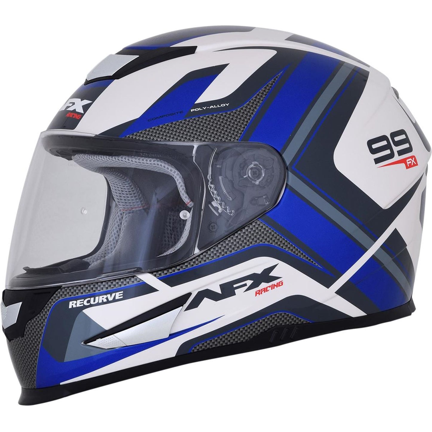 AFX FX-99 Helmet - Recurve - Pearl White/Blue - Small 0101-11121_247162