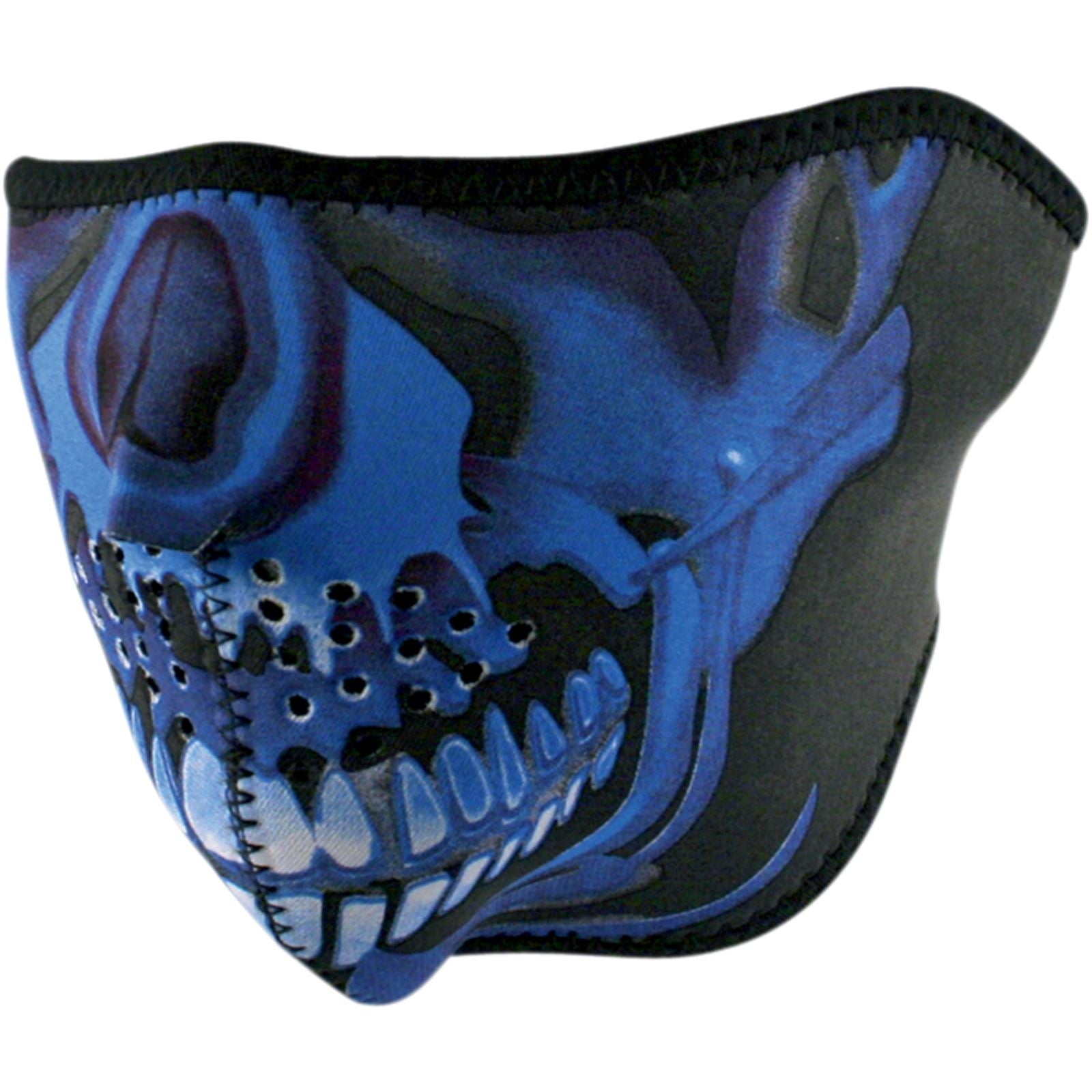 Zan Half Face Mask Blue Chrome Skull WNFM024H_501857