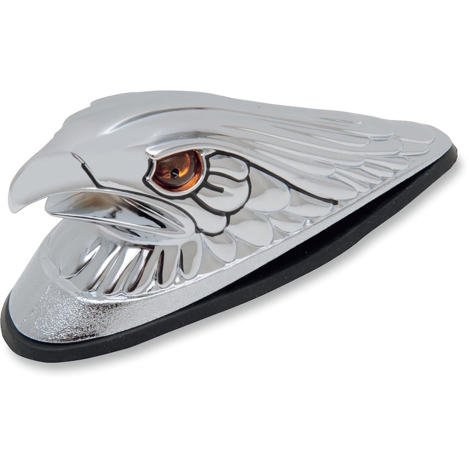 Drag Specialties Eagle Head with Lights - Amber Eyes - Large - Chrome DS-287553_251075
