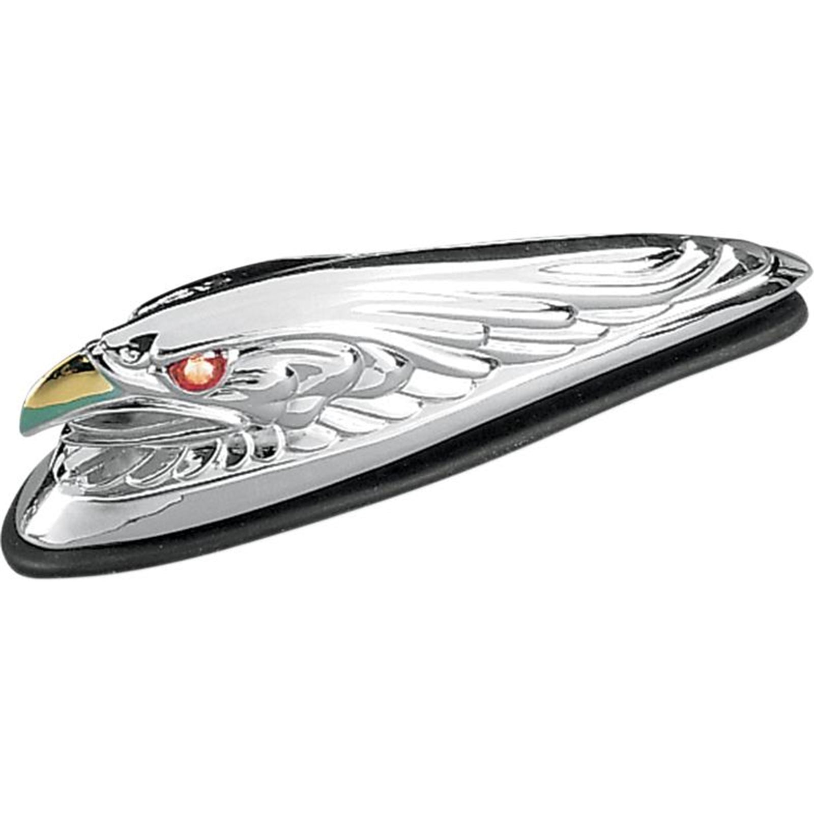 Drag Specialties Eagle Head with Lights - Red Eyes - Small - Chrome [MPN: DS-287555]_251077