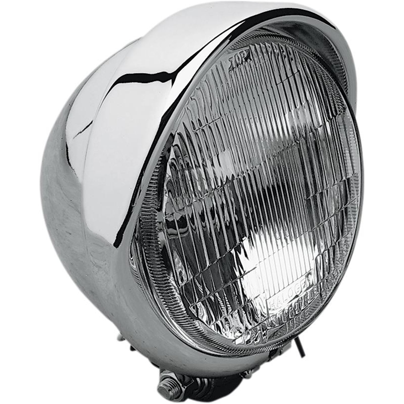 Drag Specialties H-4 Headlight with Visor- 5-3/4" - Chrome DS-280095_251149