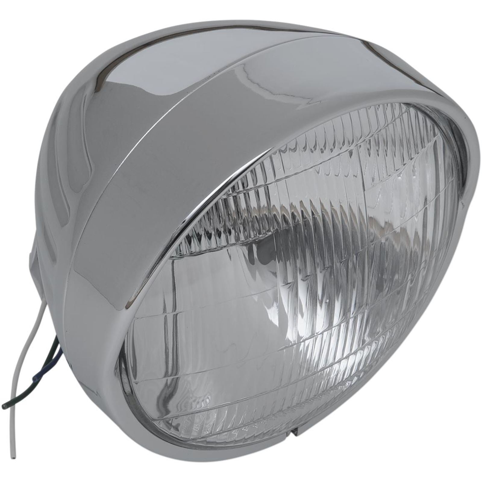Drag Specialties Headlight with Visor 6-1/2" - Grooved DS280033_251165