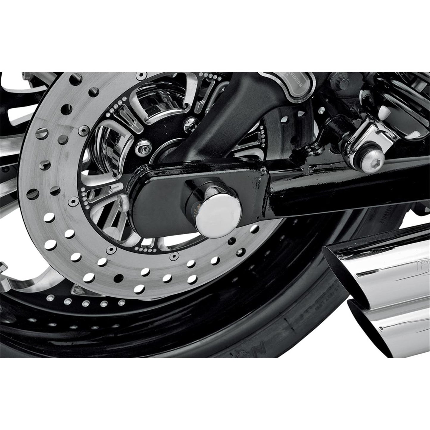 Drag Specialties Axle Caps - Chrome - Rear - 08-17 FXST/FXD 0214-0449_251597