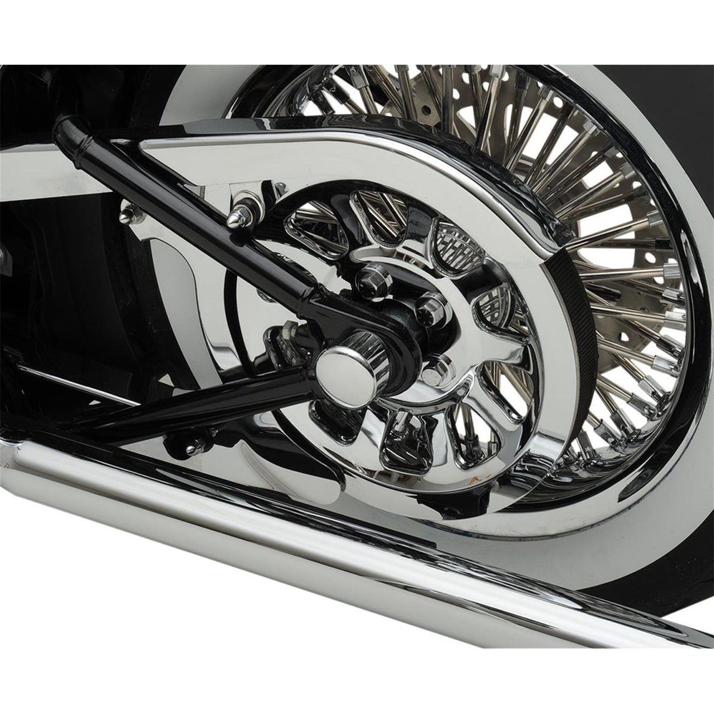 Drag Specialties Axle Caps - Chrome - Rear - 08-17 FXST/FXD 0214-0449_251599