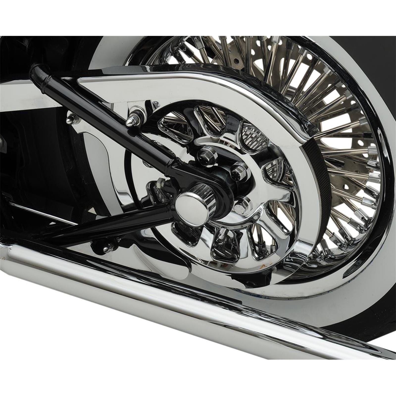Drag Specialties Axle Caps - Chrome - Rear - 08-17 FXST/FXD 0214-0449_251599