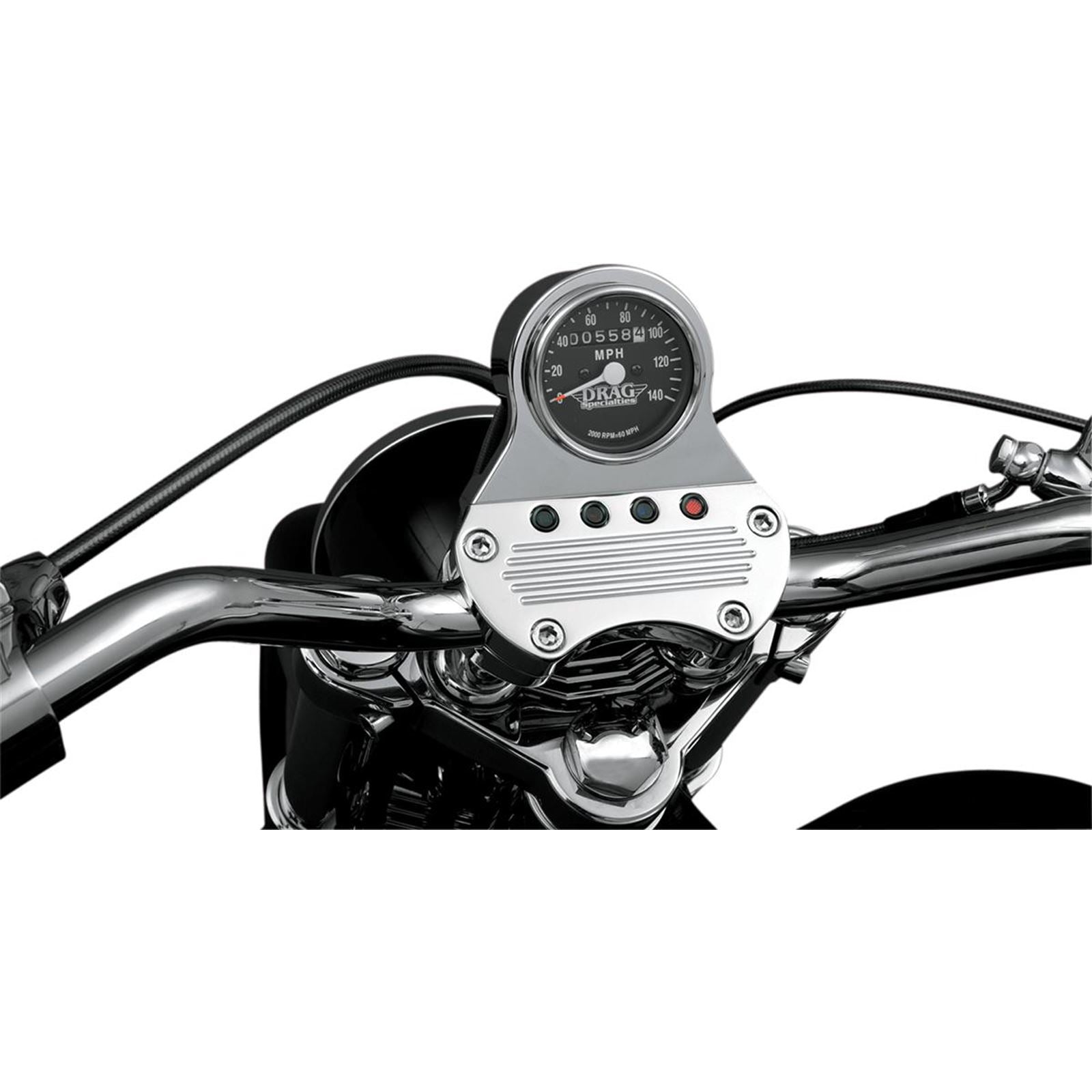 Drag Specialties Mechanical Speedometer/Indicators - Chrome Housing - Black Face - 2:1 DS-244131_251614