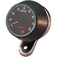 Drag Specialties 8000 RPM Mechanical Tachometer - Chromed Bracket - Black Face DS-243941_251617