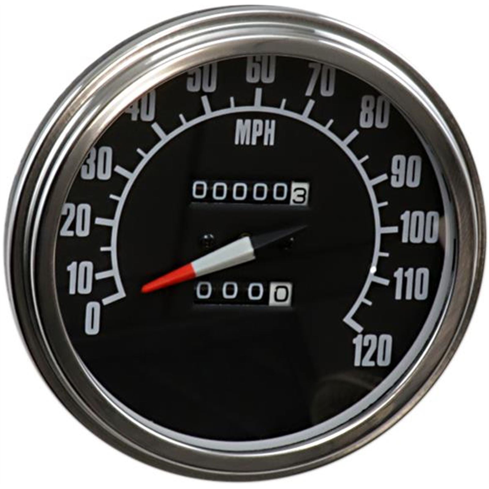 Drag Specialties 5" FL-Style 2240:60 Speedometer with Reed Switch - '68-'84 Black Face DS-243901_251629