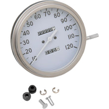 Drag Specialties 5" MPH FL-Style 2:1 Speedometer - '36-'40 White Face DS-243876_251635