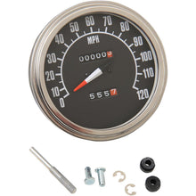 Drag Specialties 5" MPH FL-Style 1:1 Speedometer -  '68-'84 Black Face DS-243861_251639