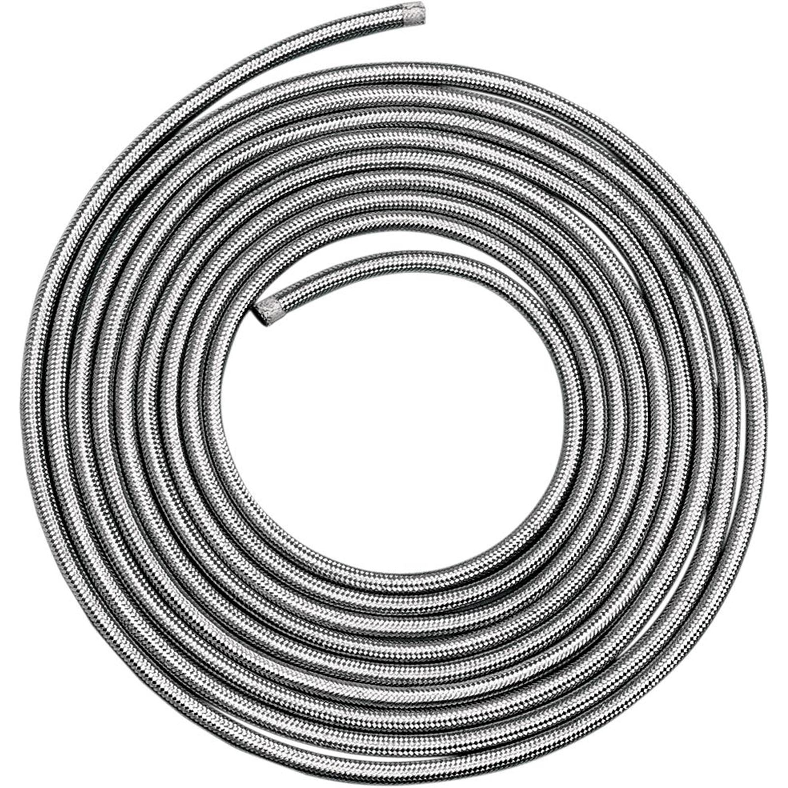 Drag Specialties Braided Oil/Fuel Line - Stainless Steel - 3/8" - 6' DS-096617_252208