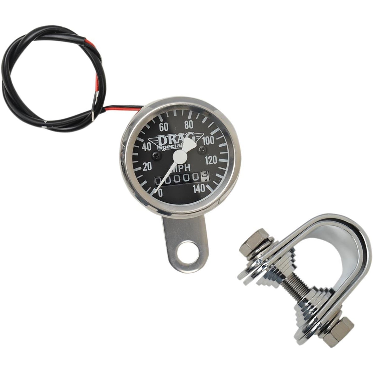Drag Specialties Mini Speedometer - Black - 1-7/8" 7805-6845_252804