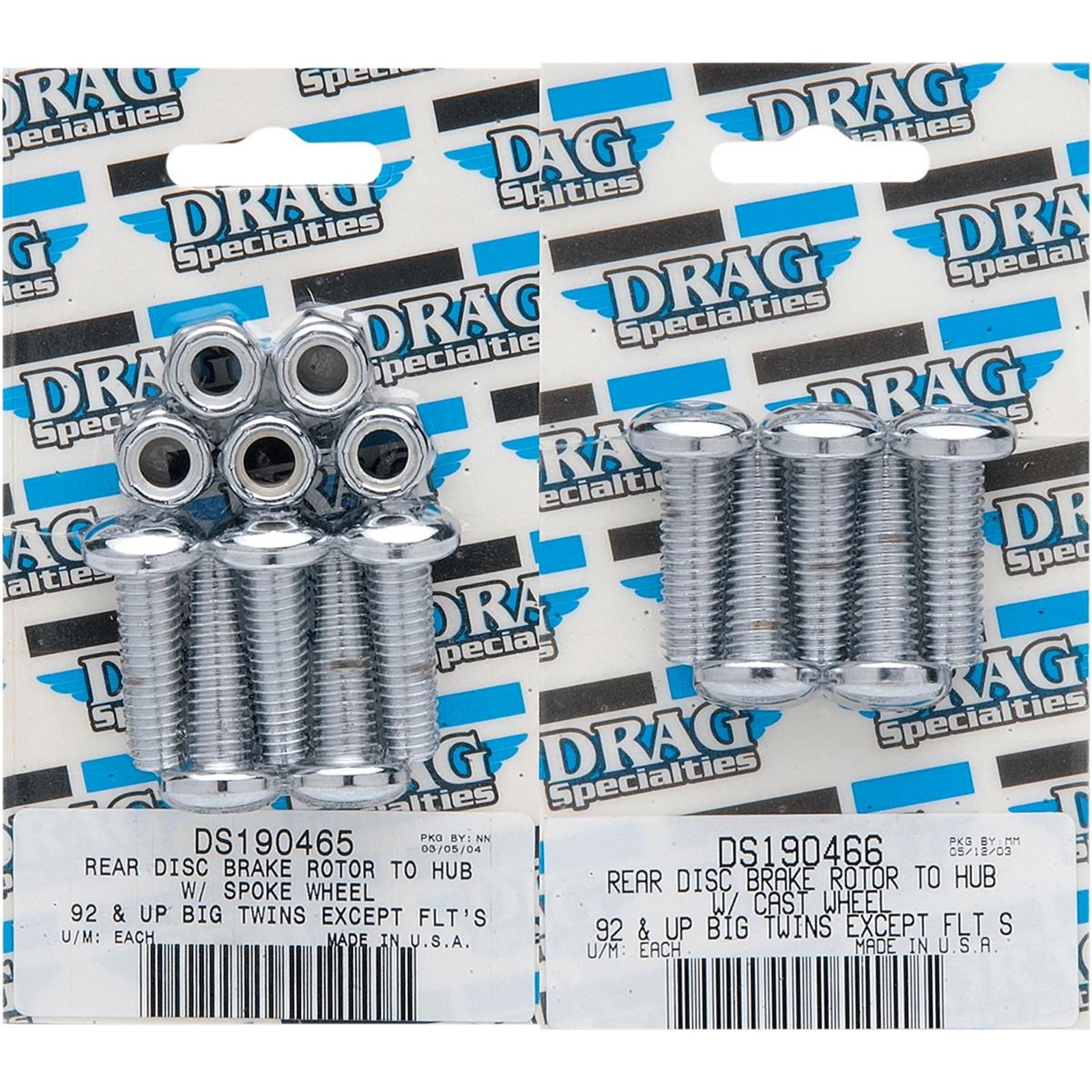 Drag Specialties Rear Rotor Bolt Kit 92-16 Spoke DS190465_253923