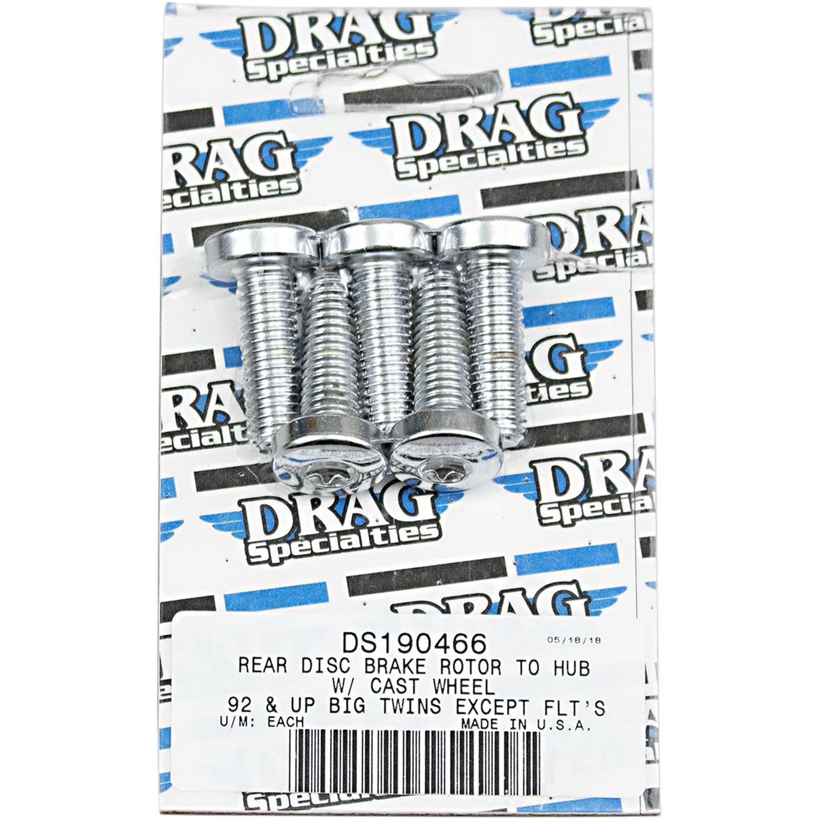 Drag Specialties Rear Rotor Bolt Kit 92-17 Cast DS-190466_253924