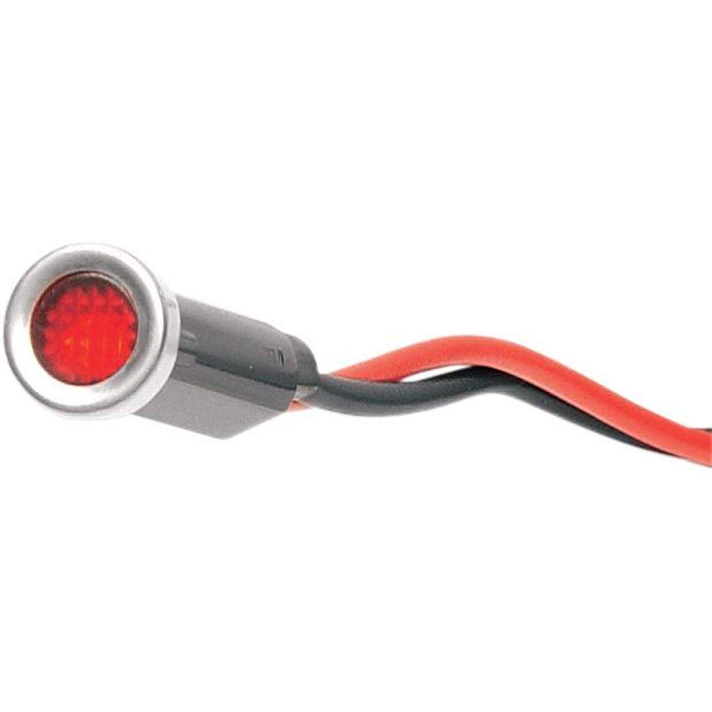Drag Specialties Snap-In Indicator Light - Red - Stainless Steel Bezel 2212-0111_254028