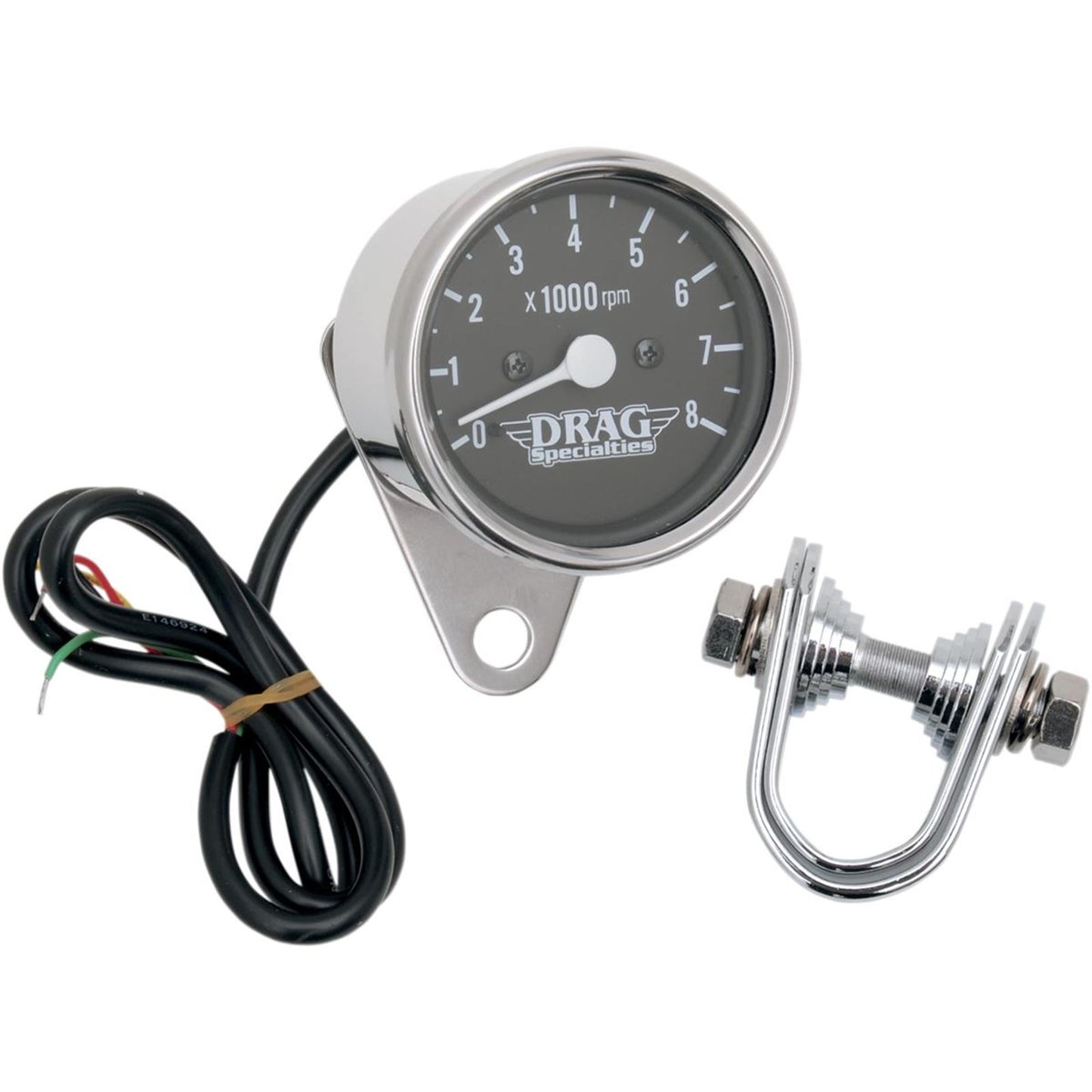 Drag Specialties 2.4" Electronic Tach -Stainless Steel Housing- Backlit LED Black Face 2211-0104_254048
