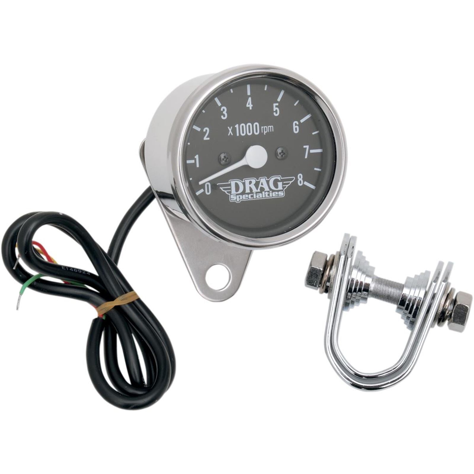 Drag Specialties 2.4" Electronic Tach -Stainless Steel Housing- Backlit LED Black Face 2211-0104_254048