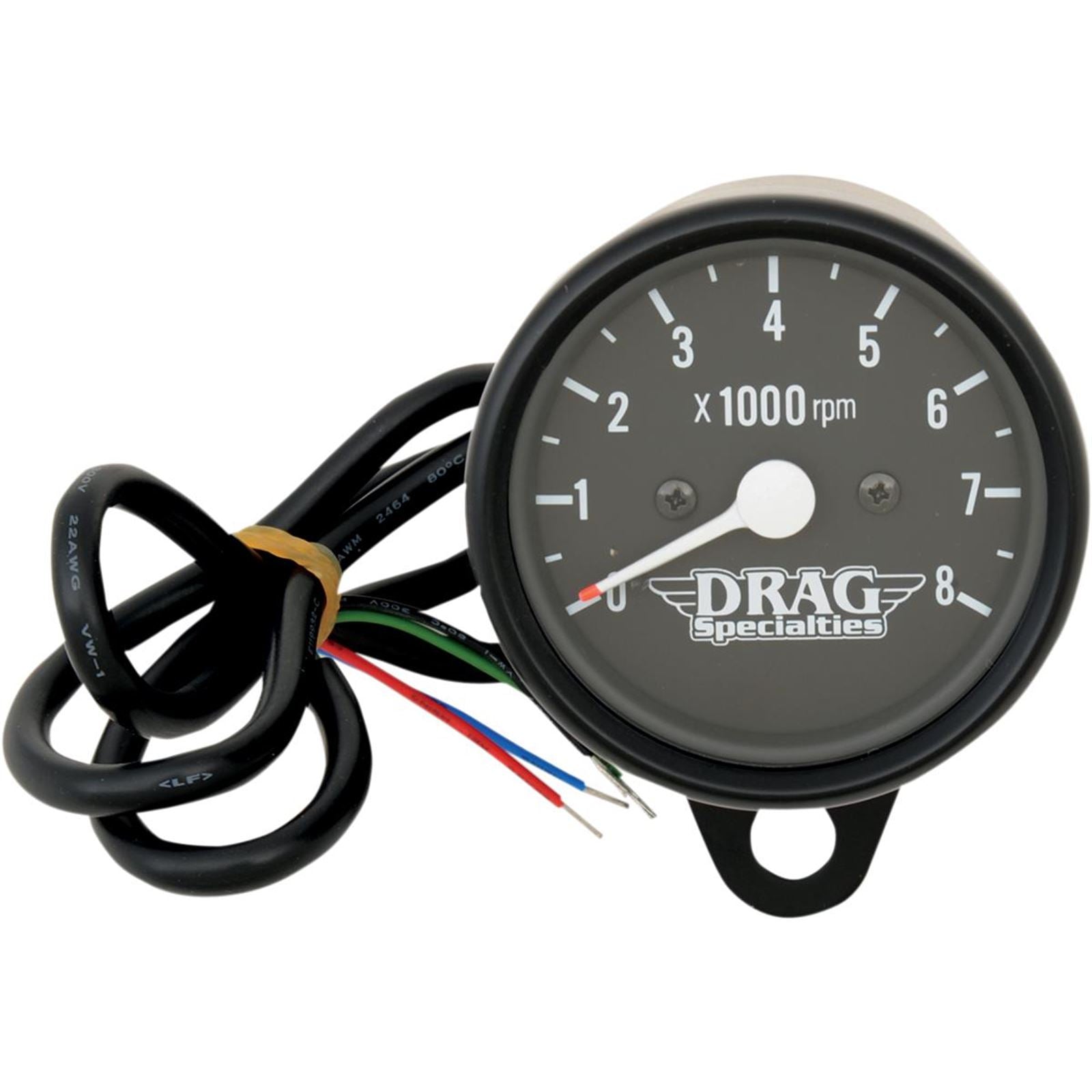 Drag Specialties 2.4" Mini Electronic 8000 RPM Tachometer - Black Housing - Black Face 2211-0119_254049