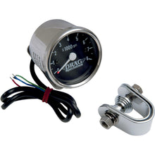 Drag Specialties 2.4" Mini Electronic 8000 RPM Tachometer - Chrome Housing - Black Face 2211-0057_254207