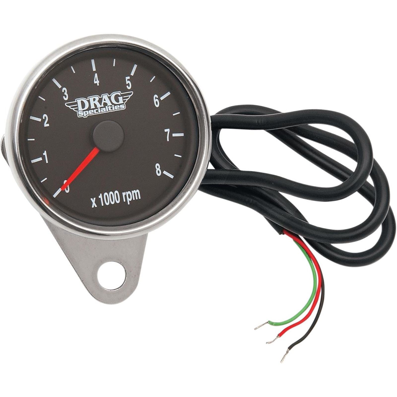 Drag Specialties 2.4" Mini Electronic Tachometer - Polished - Backlit LED Black Face 2211-0031_254219