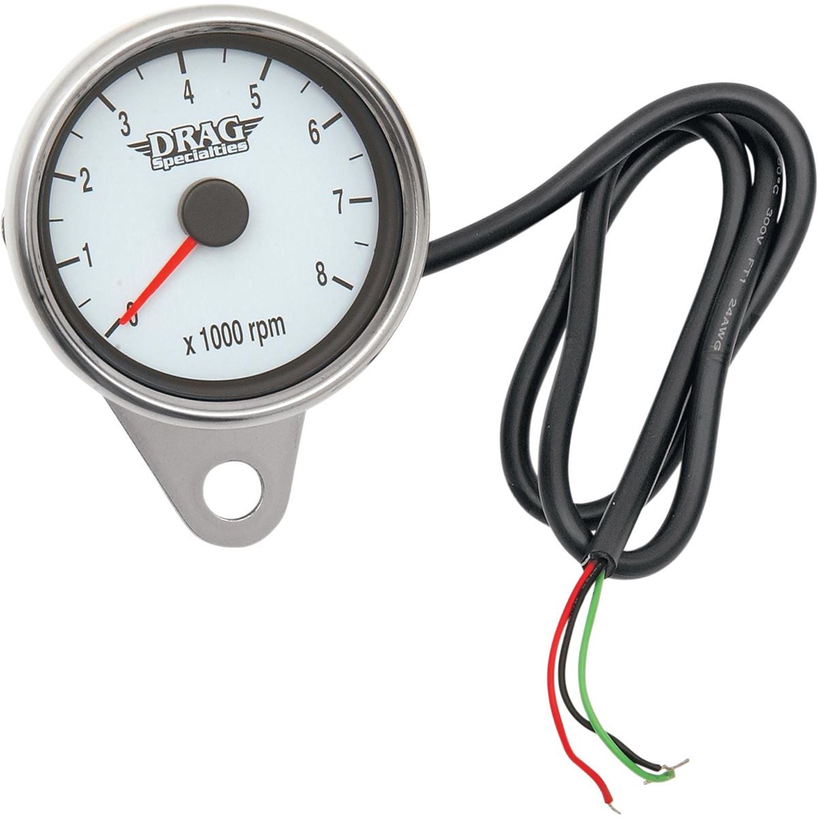 Drag Specialties 2.4" Mini Electronic Tachometer - Polished - Backlit LED White Face 2211-0032_254220