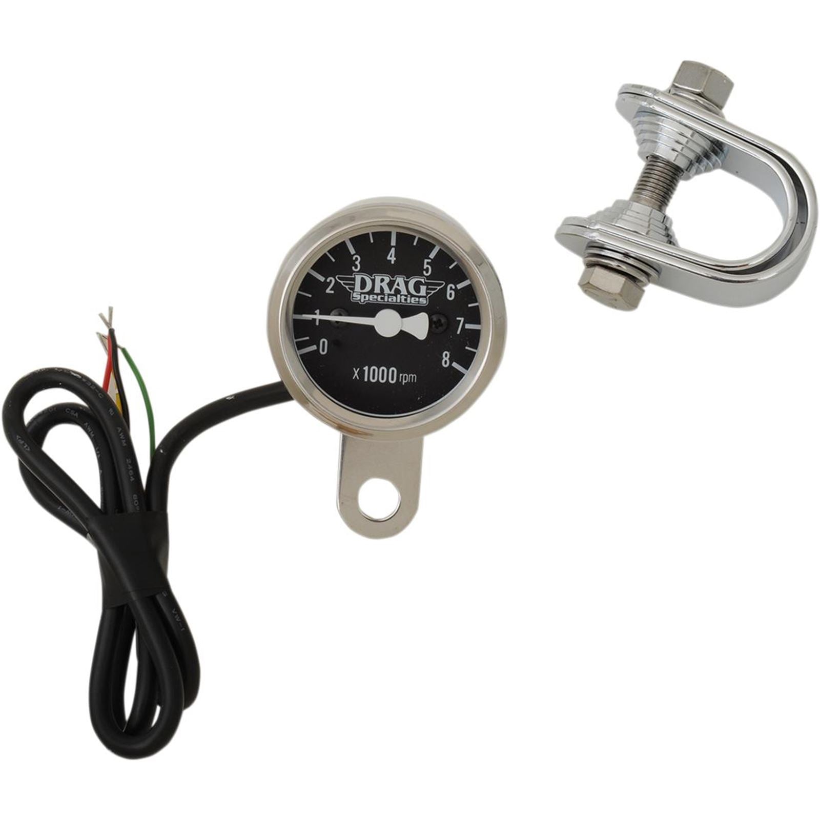 Drag Specialties 1-7/8" Electronic Mini Tach -Steel Housing -LED Illuminated Black Face 2211-0055_254221