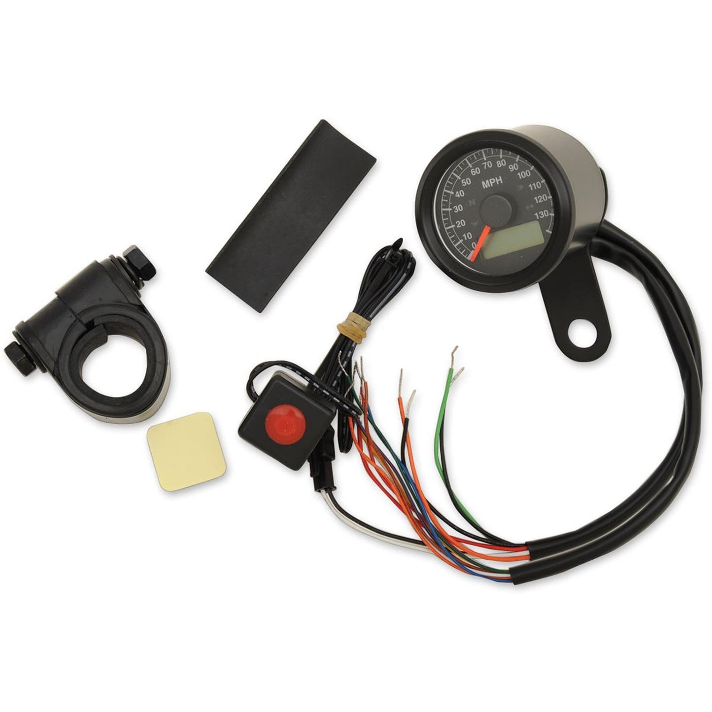 Drag Specialties 1-7/8" Programmable Speedometer - Gloss Black - 120 MPH LED Black Face 2210-0420_254240