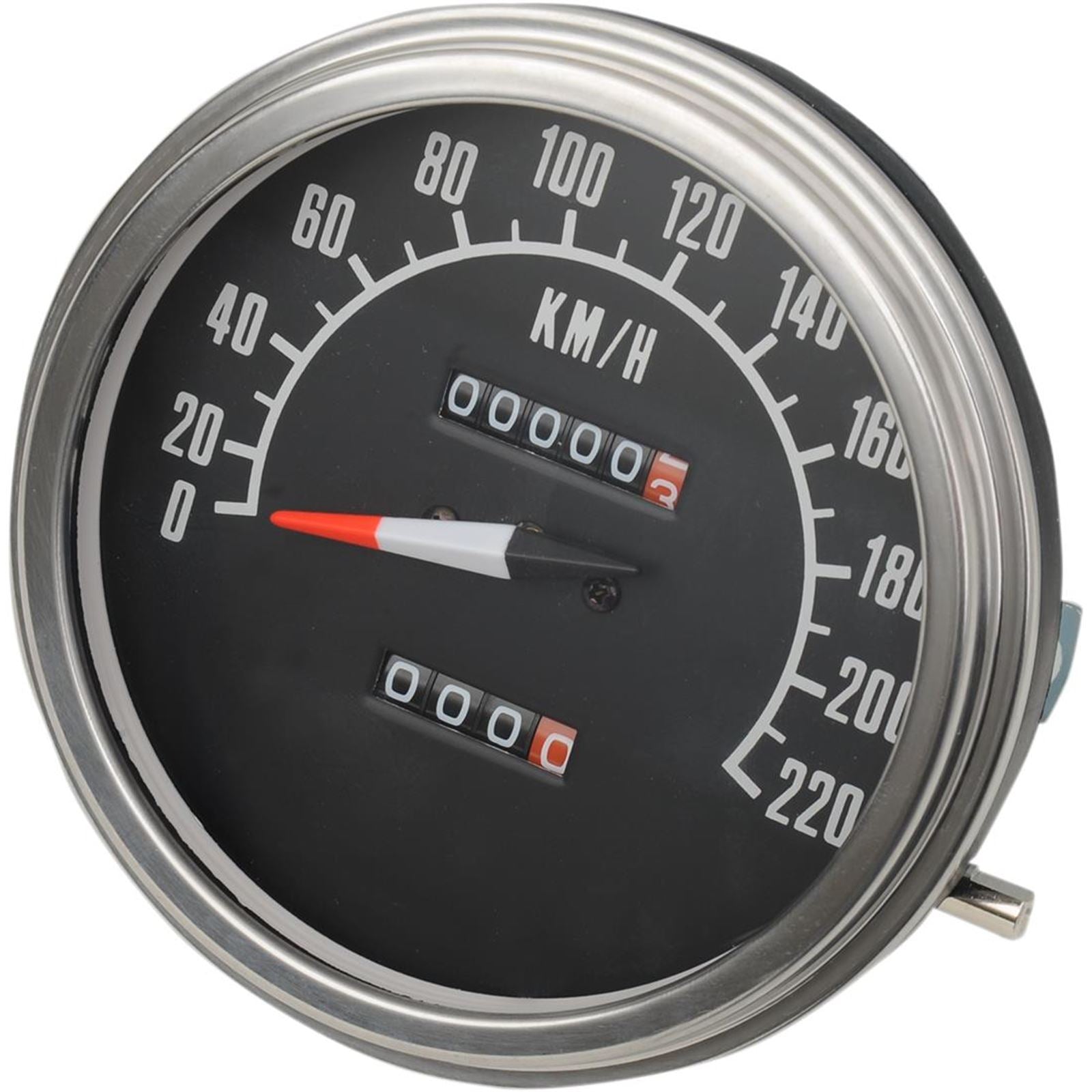 Drag Specialties 5" KPH FL-Style 2:1 Speedometer - '68-'84 Black Face 2210-0346_254242