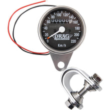 Drag Specialties 2.4" KPH Mini LED Mechanical Speedometer/Indicators - Chrome/Black 2210-0330_254250