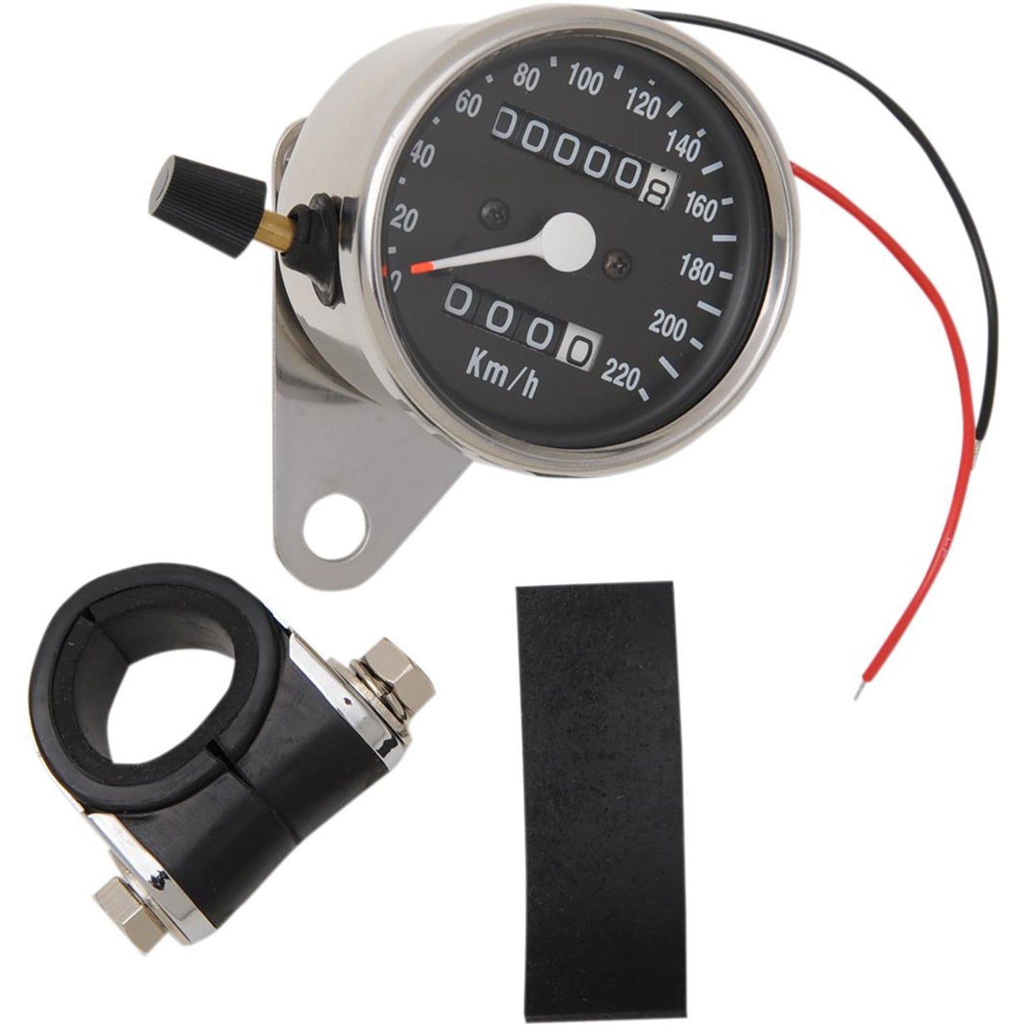 Drag Specialties 2.4" KPH Mini LED Mechanical Speedometer/Indicators/Trip - Com/Blk 2:1 2210-0331_254251