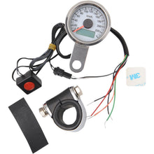 Drag Specialties 1.87" KPH Programmable Mini Speedometer - Polished - White Face 2210-0325_254260