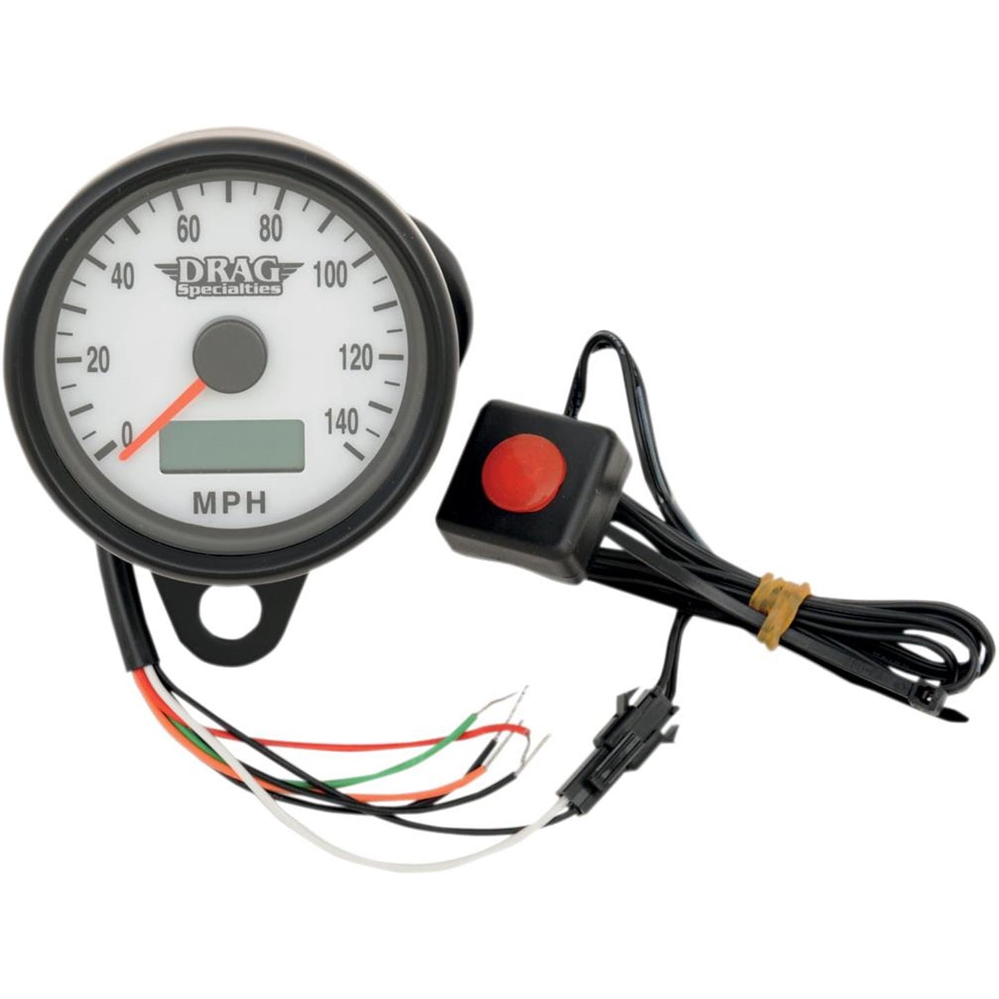 Drag Specialties 2.4" MPH Programmable Mini Speedometer - Matte Black - White Face 2210-0258_254262