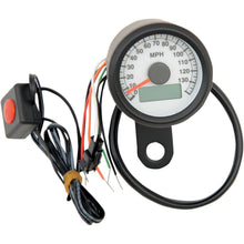Drag Specialties 1.87"MPH Programmable Mini Speedometer - Matte Black - White Face 2210-0260_254264