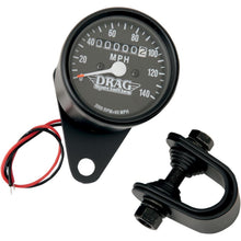Drag Specialties 2.4" MPH Mini LED Mechanical Speedometer - Black Housing - Black Face 2210-0249_254278