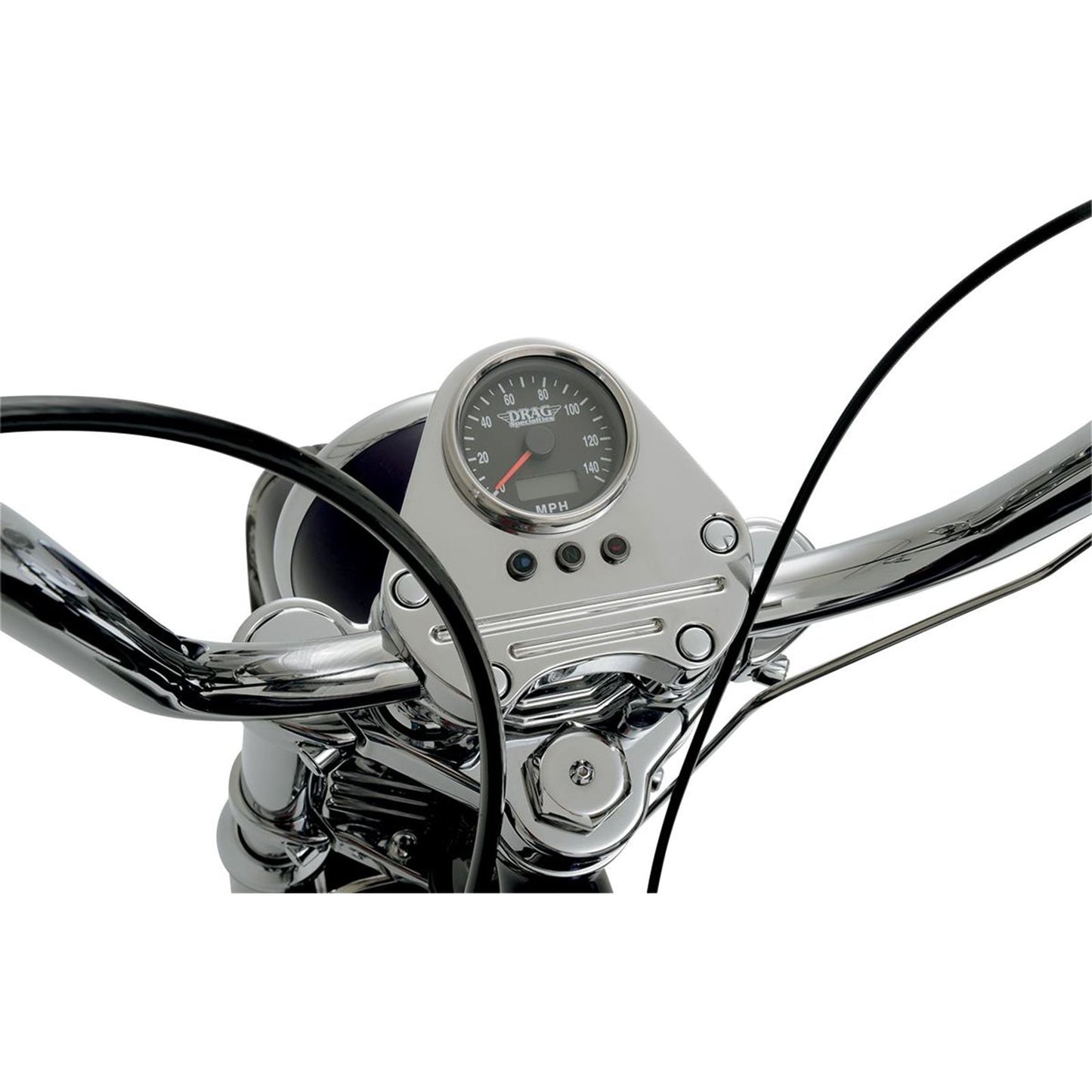 Drag Specialties 2.4" MPH Programmable Mini Electronic Speedometer Polished Black Face 2210-0174_254285