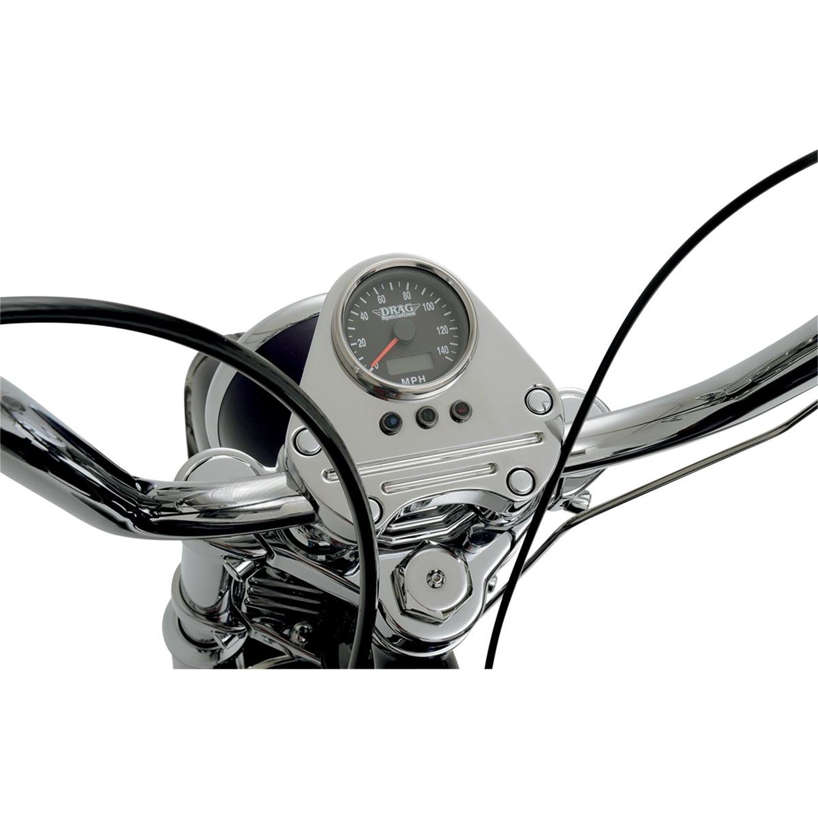 Drag Specialties 2.4" MPH Programmable Mini Electronic Speedometer Polished Black Face 2210-0174_254285