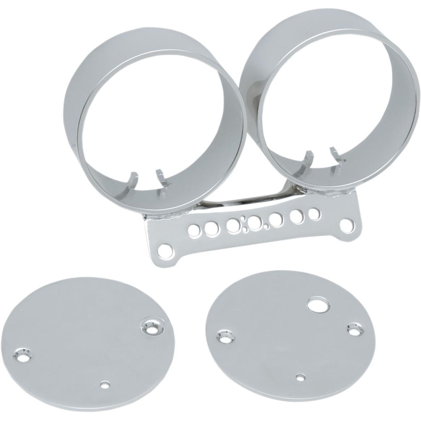 Drag Specialties Dual Chrome Gauge Bracket 2210-0198_254288