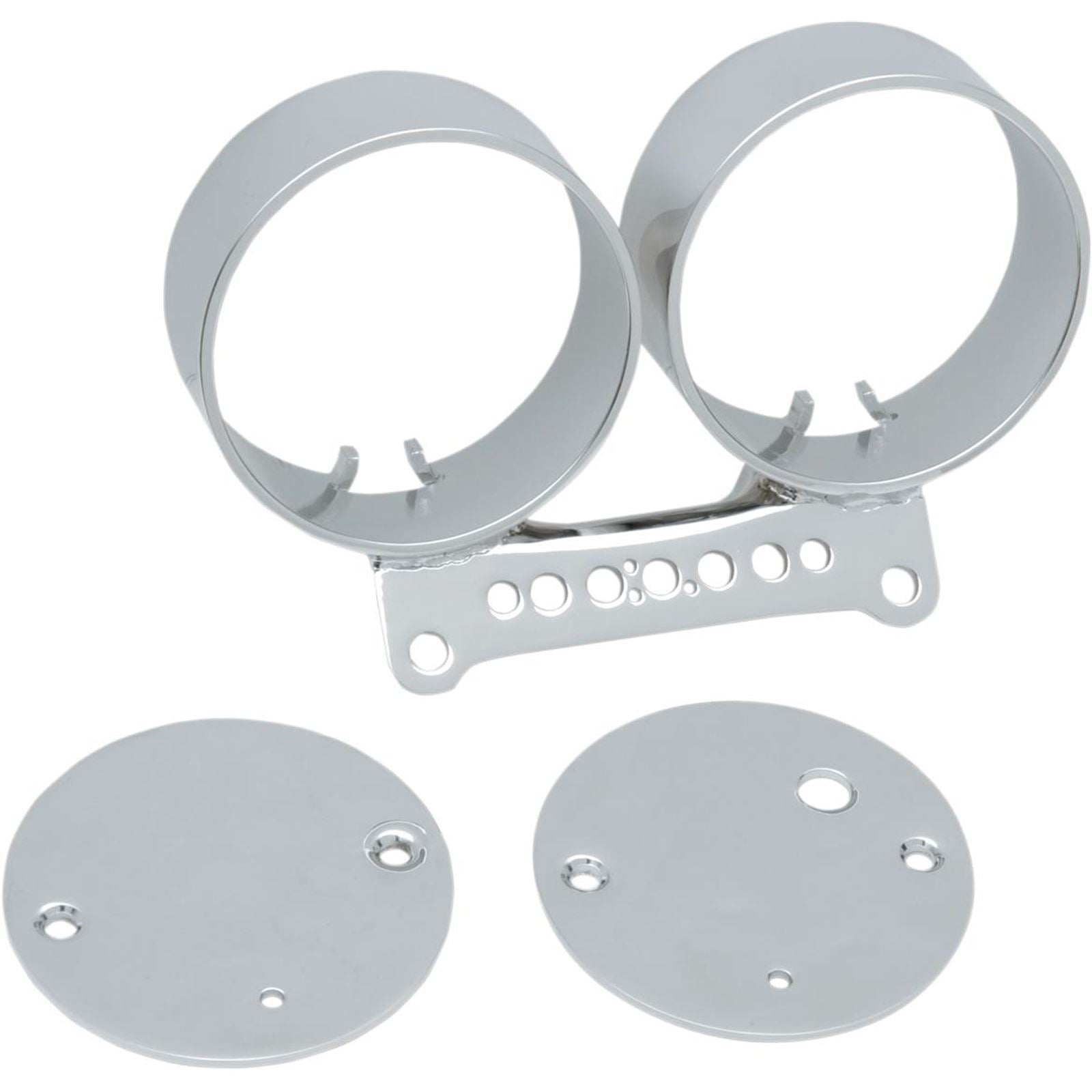 Drag Specialties Dual Chrome Gauge Bracket 2210-0198_254288